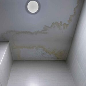 Water stains on a ceiling.