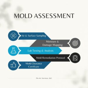 Diagram outlining Flo-Air's Mold Assessment Process.